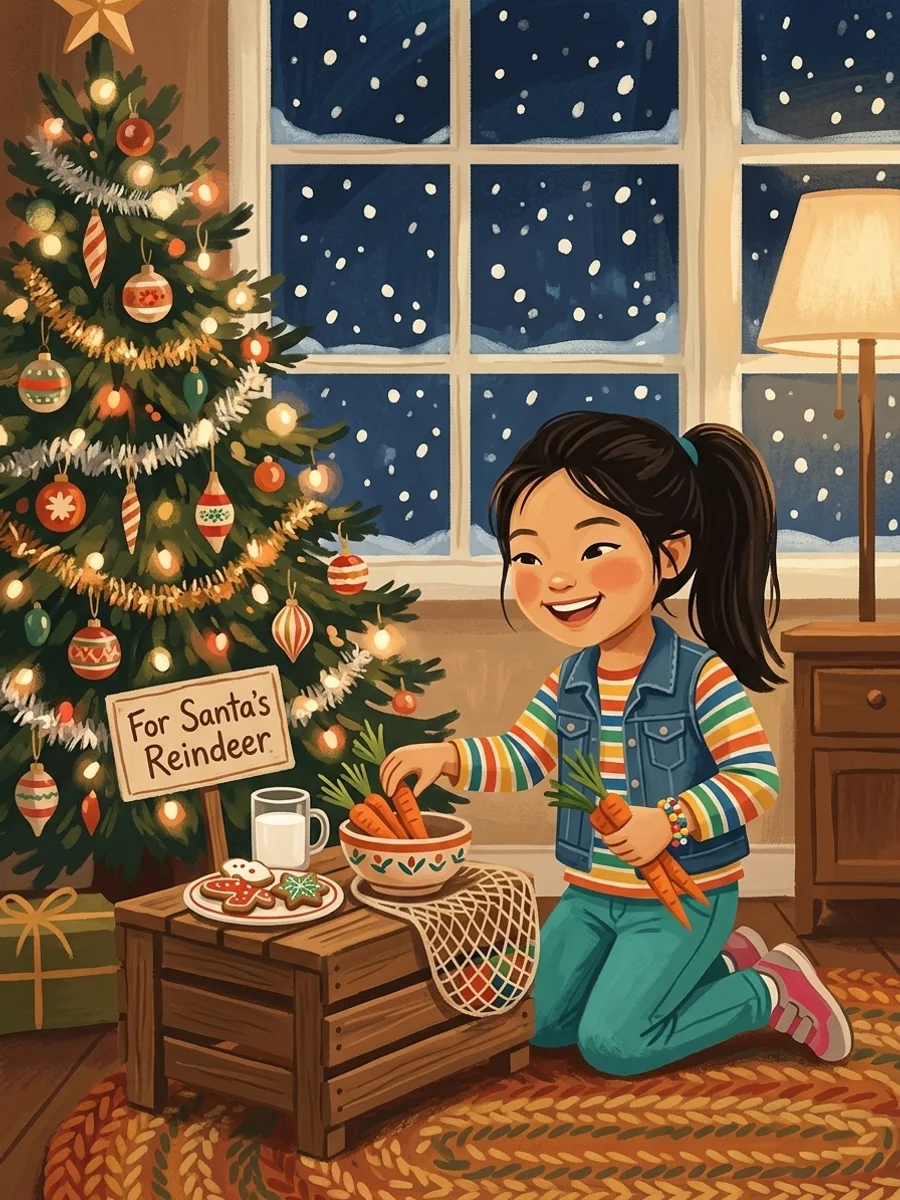 Hana and the reindeer