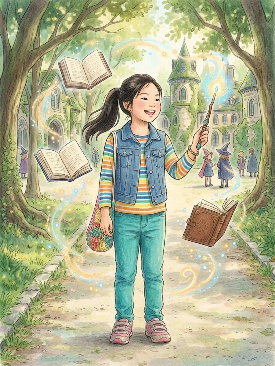 Hana's first day at magic school